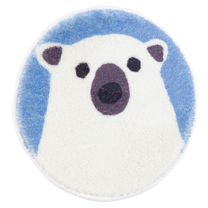 Round microfiber coasters with cute animal motifs and non-slip backing