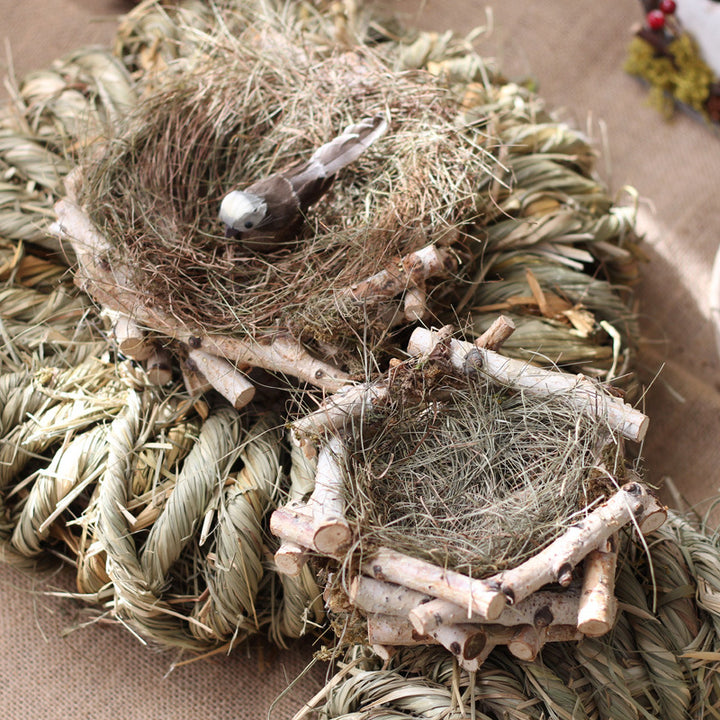 Decorative natural basket made of birch wood