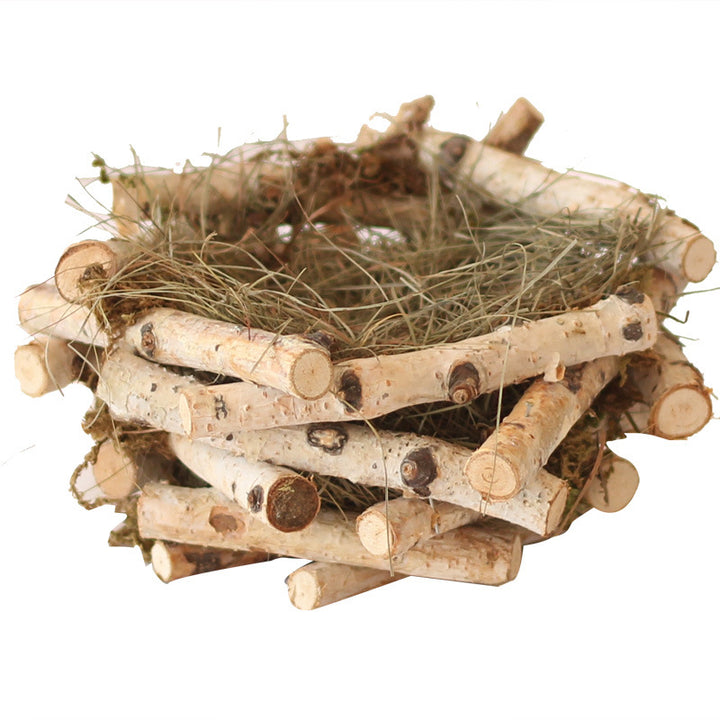 Decorative natural basket made of birch wood