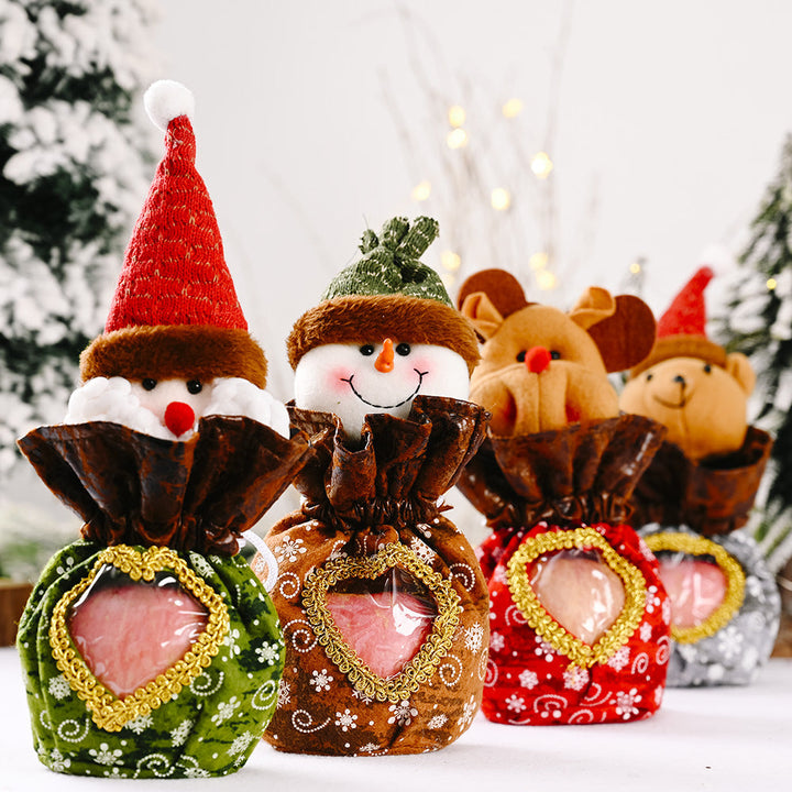 Cute Christmas figure with heart pouch