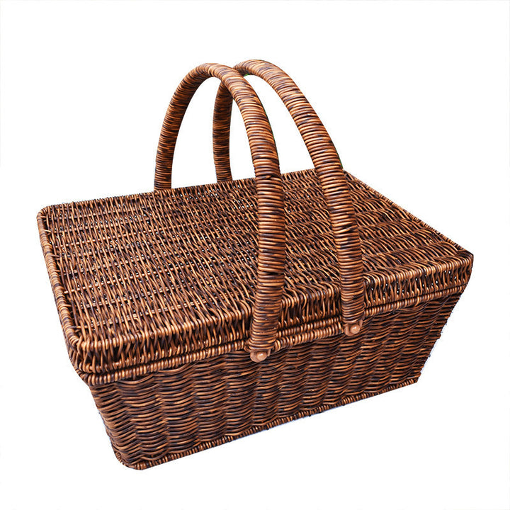 Handcrafted Woven Storage Basket with Lid 1789539601