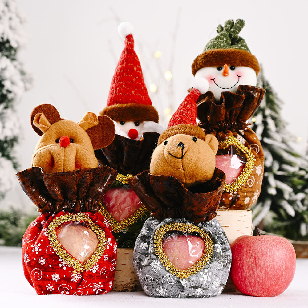 Cute Christmas figure with heart pouch