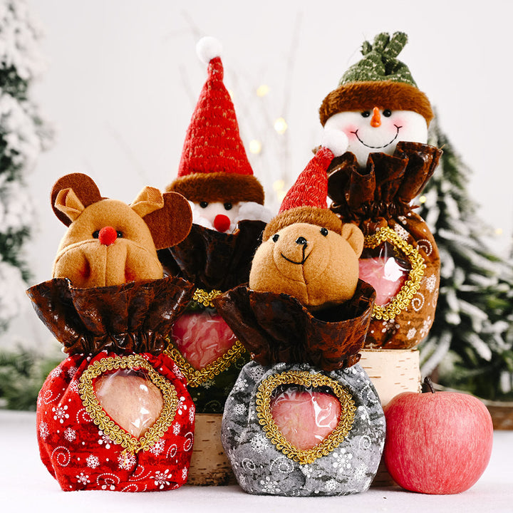 Cute Christmas figure with heart pouch