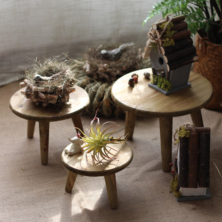 Stylish wooden footstool