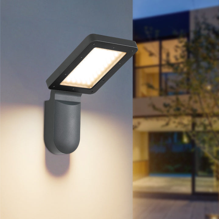Outdoor solar motion sensor wall lamp with adjustable panel