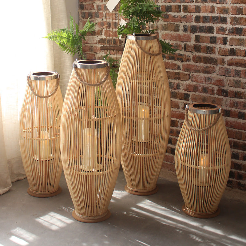 Stylish lantern made of woven material