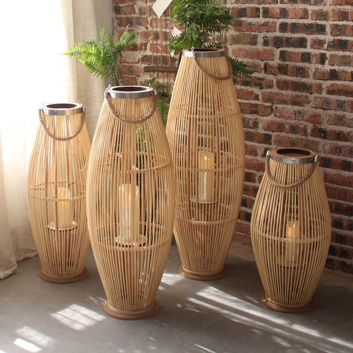 Stylish lantern made of woven material