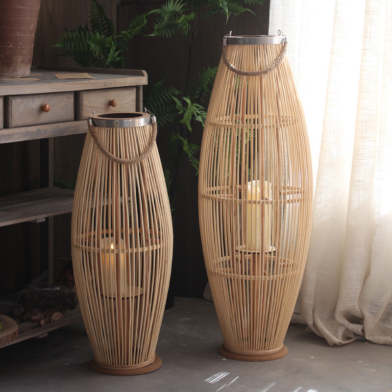 Stylish lantern made of woven material