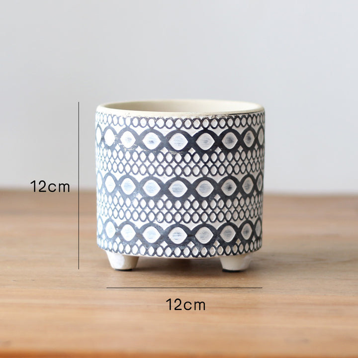 Decorative flower pot with elegant pattern