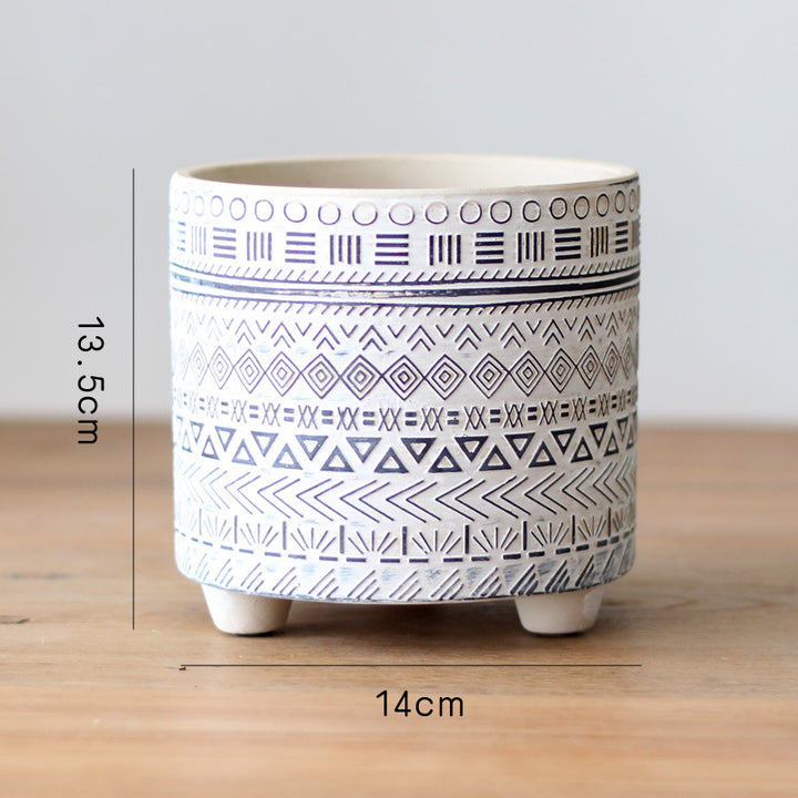 Decorative flower pot with elegant pattern