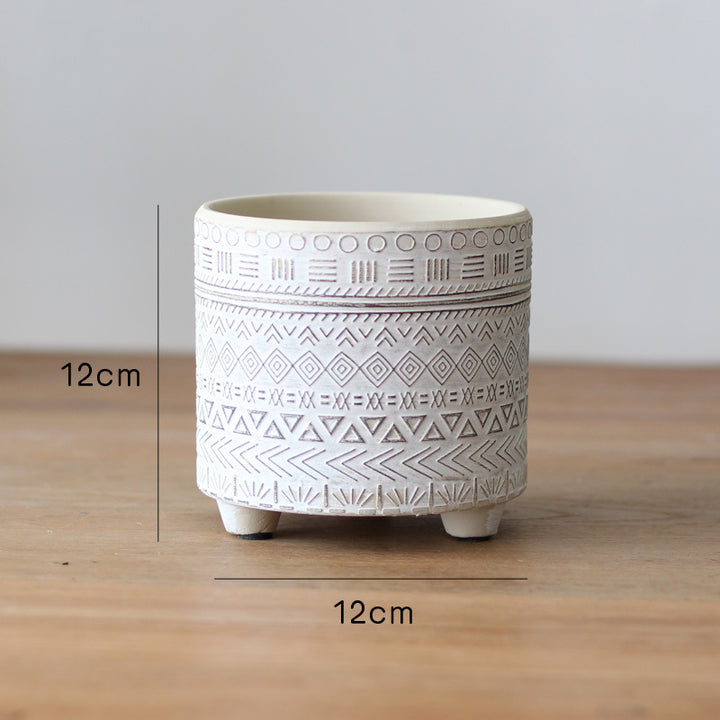 Decorative flower pot with elegant pattern