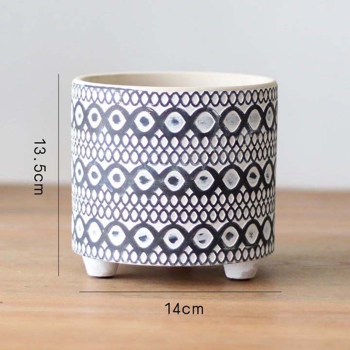 Decorative flower pot with elegant pattern