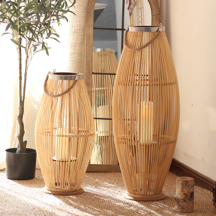Stylish lantern made of woven material