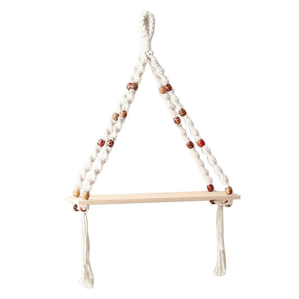 Macrame Hanging Wood Shelf