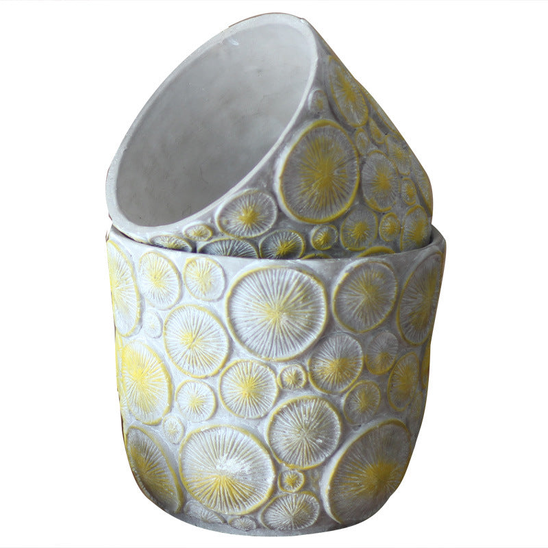 Decorative flower vase made of ceramic with relief structure