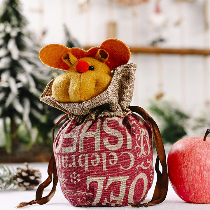 Cute Christmas figure with heart pouch