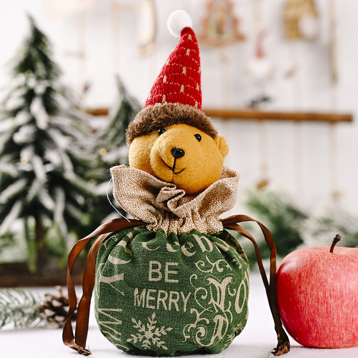 Cute Christmas figure with heart pouch