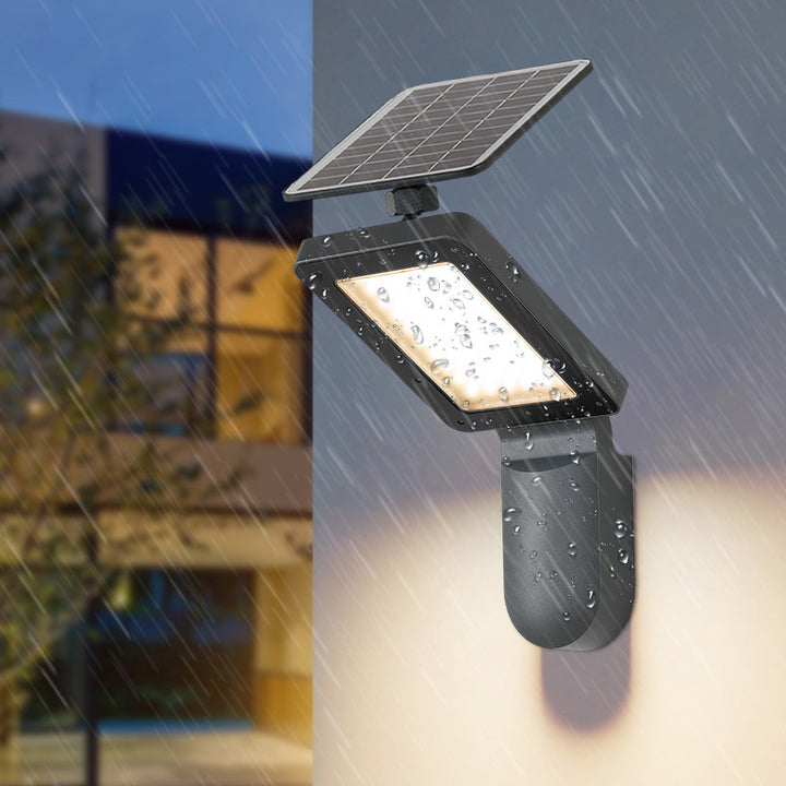 Outdoor solar motion sensor wall lamp with adjustable panel