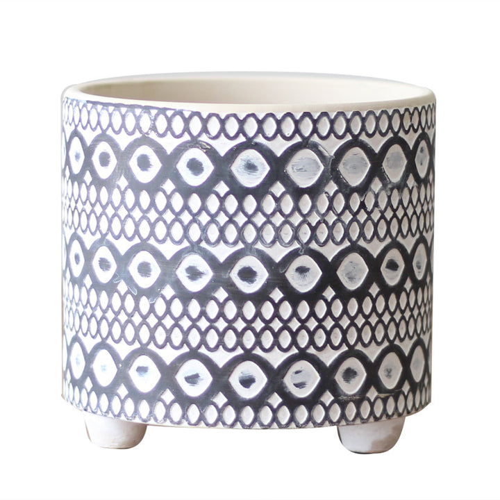 Decorative flower pot with elegant pattern