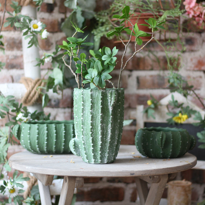 Decorative flower pot in cactus shape