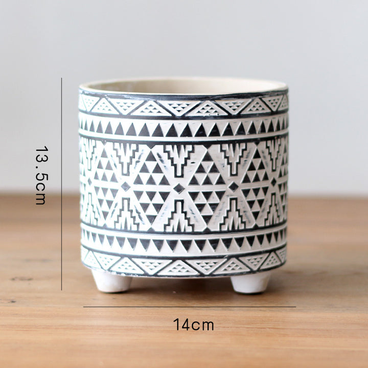 Decorative flower pot with elegant pattern