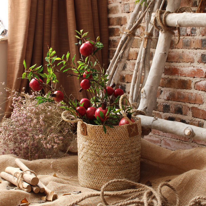 Handcrafted storage basket with natural design
