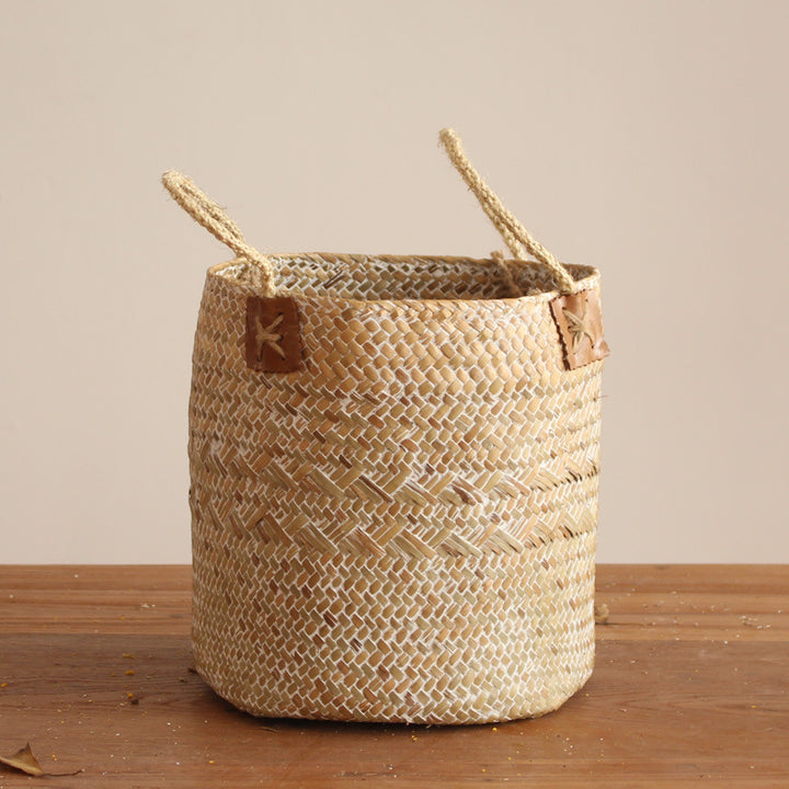Handcrafted storage basket with natural design