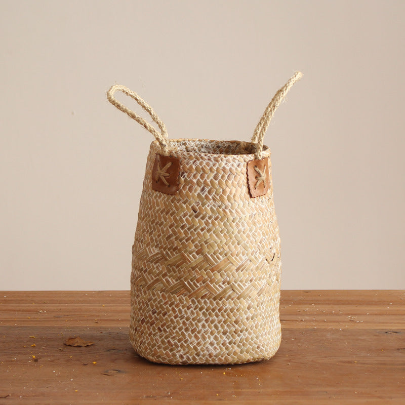 Handcrafted storage basket with natural design
