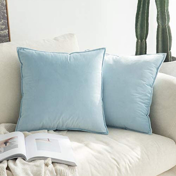 Plush Velvet Square Throw Pillow Set with Hidden Zipper and Down-Alternative Insert