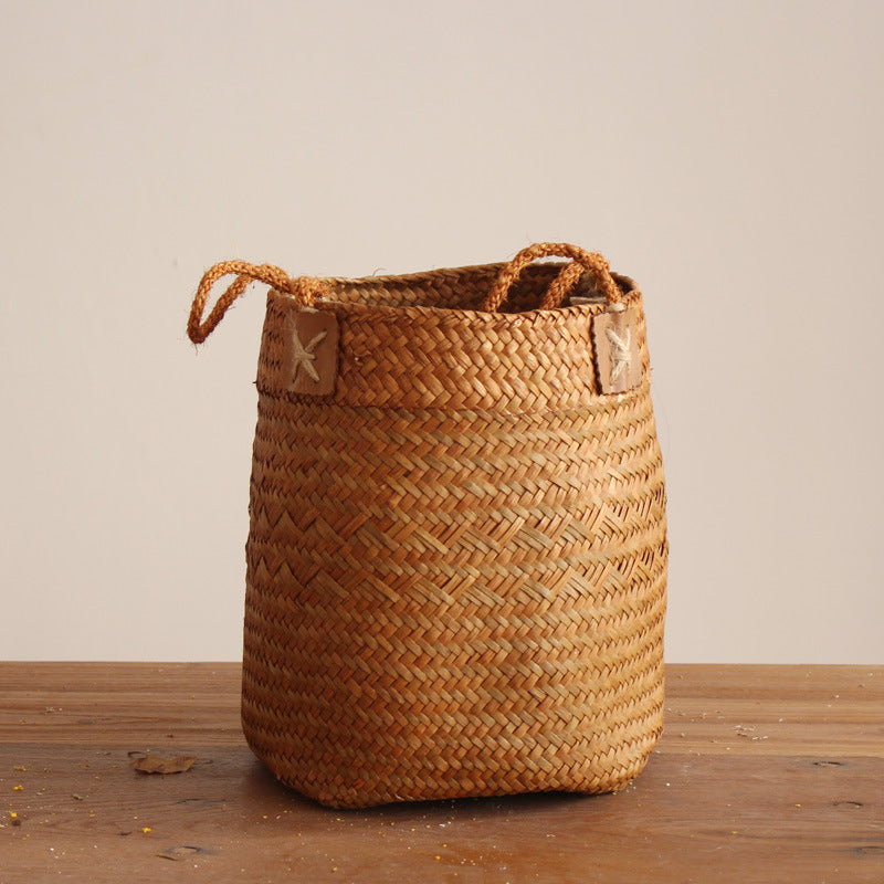Handcrafted storage basket with natural design