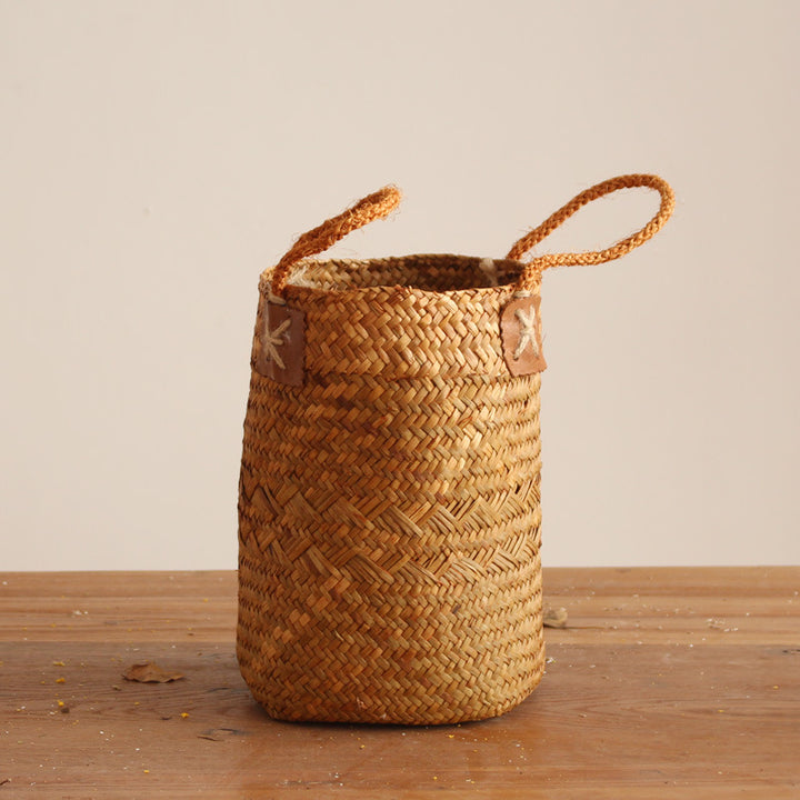 Handcrafted storage basket with natural design