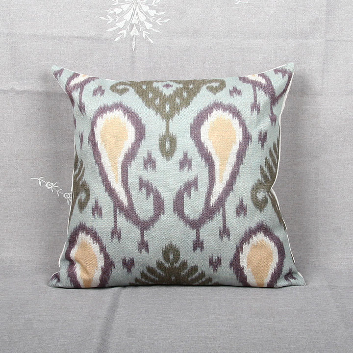 Ikat-Print Square Decorative Throw Pillow Cover with Hidden Zipper