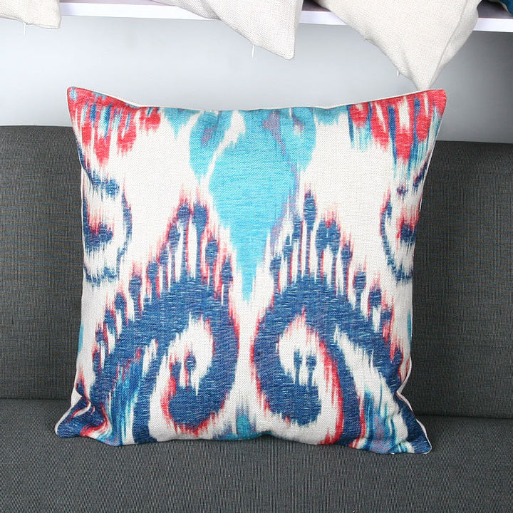 Ikat-Print Square Decorative Throw Pillow Cover with Hidden Zipper