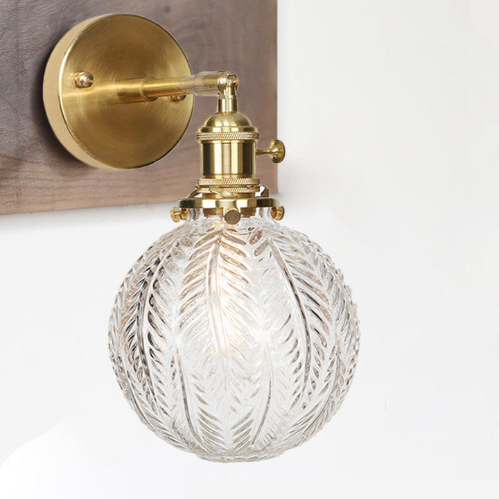 Geometric/Globe/Pentagram Wall Sconce Contemporary Prismatic Glass 1 Bulb Brass Wall Mount Light Fixture