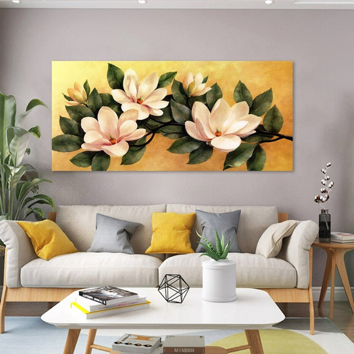 Vintage Magnolia Floral Poster - Canvas Wall Art Painting