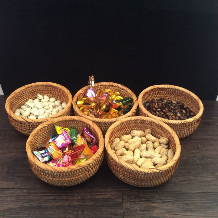 Handcrafted decorative fruit basket made of rattan