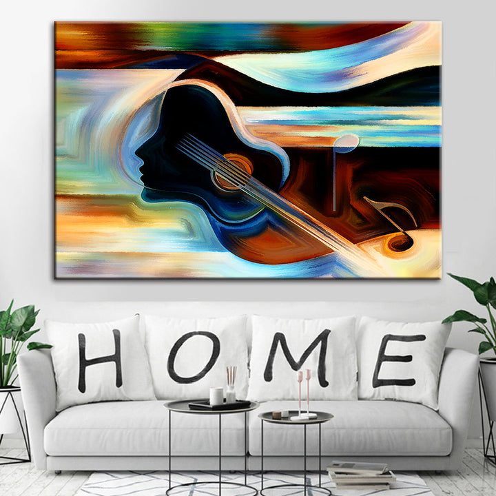 Guitar Lady - Canvas Wall Art Painting