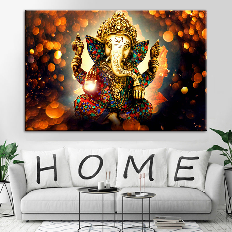 Hindu Lord Ganesha - Canvas Wall Art Painting