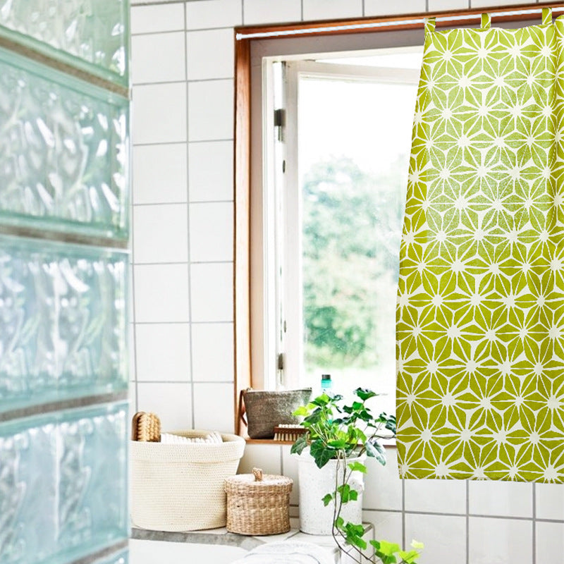 Shower curtain made of polyester with hanging loops, water-repellent coating