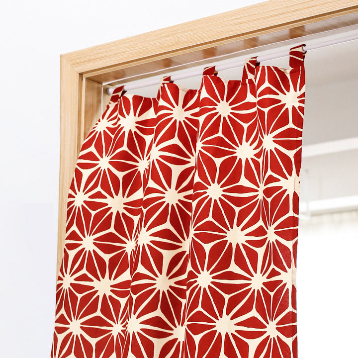 Shower curtain made of polyester with hanging loops, water-repellent coating