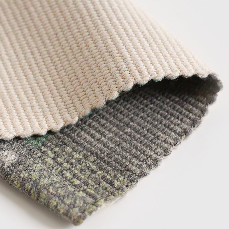 Patchwork runner made of flat-woven cotton blend with graphic stripe and checkered fields