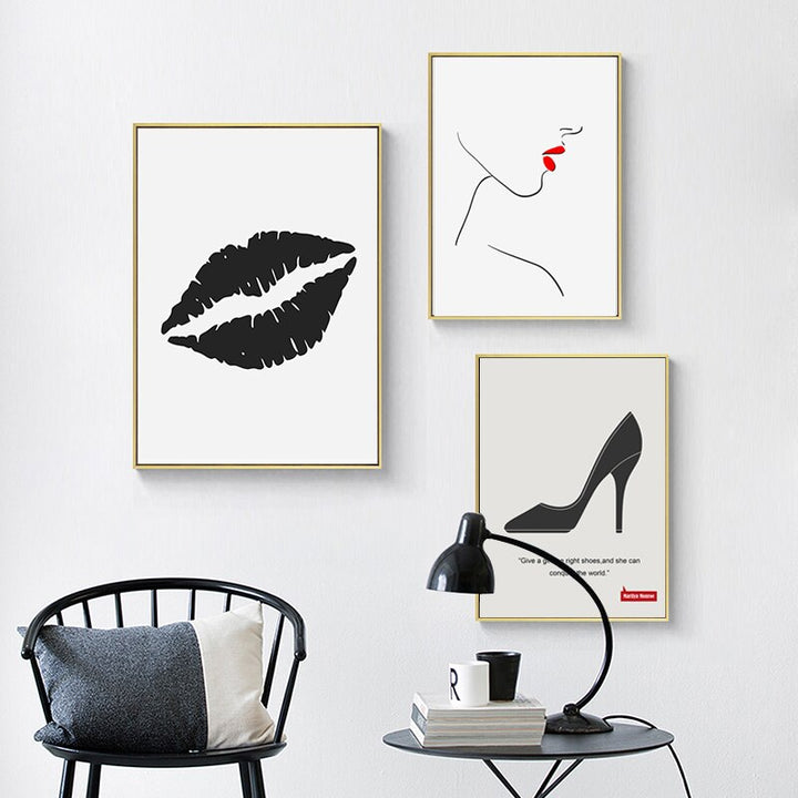 Makeup Lips  - Canvas Wall Art Painting