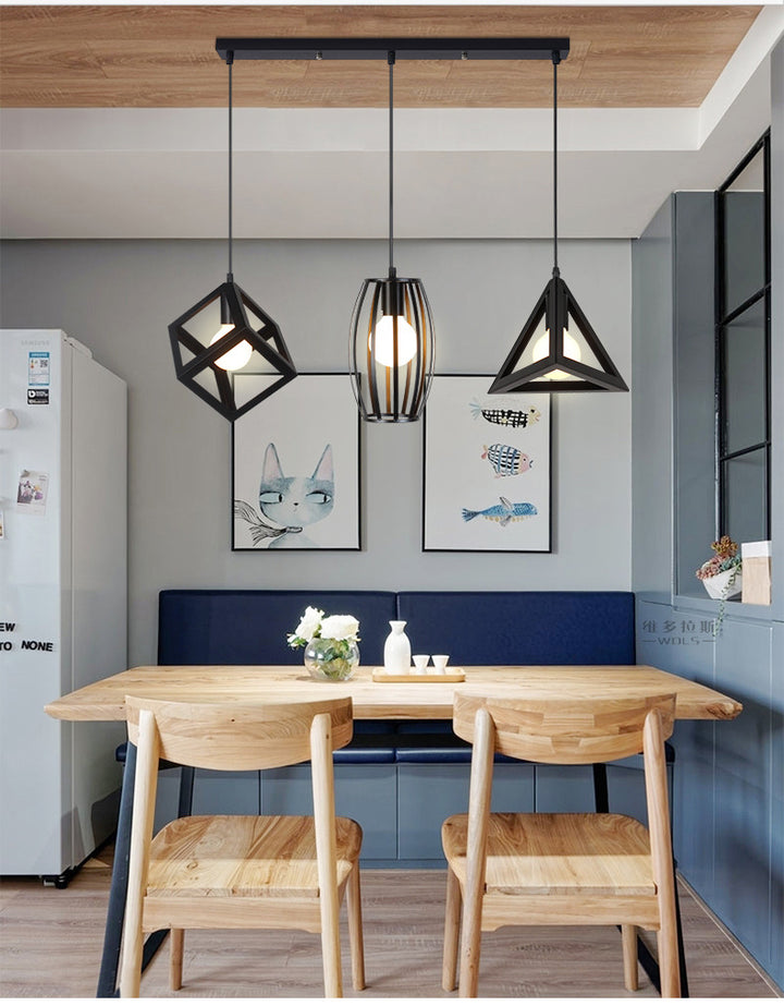 Modern geometric pendant light