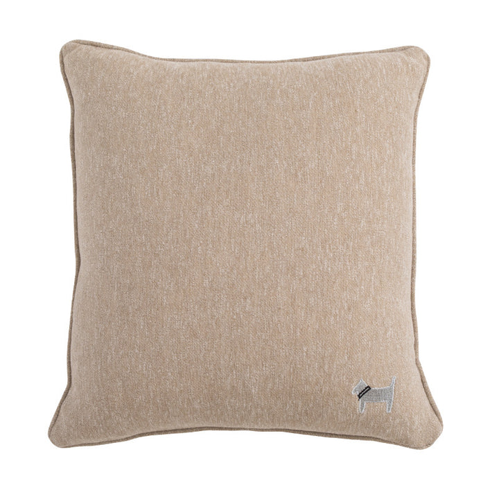 Square pillowcase set with natural linen texture and delicate embroidery design