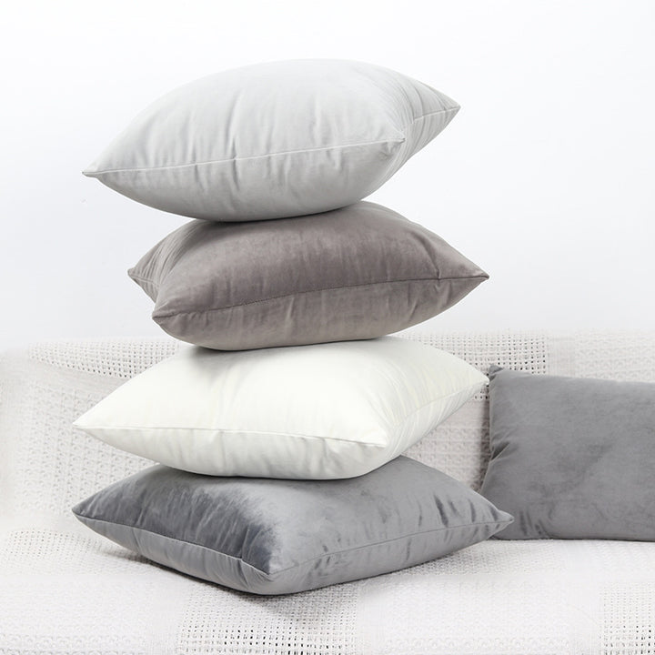 Ultra-Soft Velvet Square Decorative Pillow Cover with Minky Back and Invisible Zipper