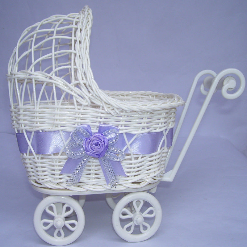 Decorative Wicker Doll Pram
