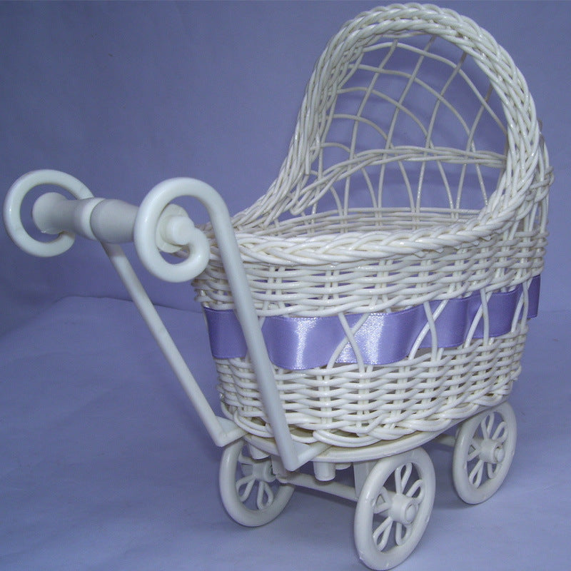 Vintage Woven Doll Pram Basket
