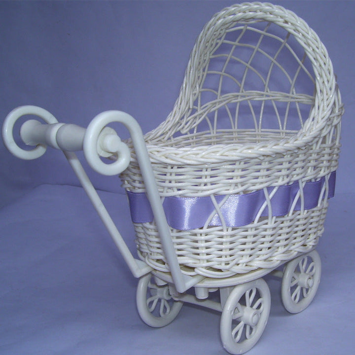 Vintage Woven Doll Pram Basket