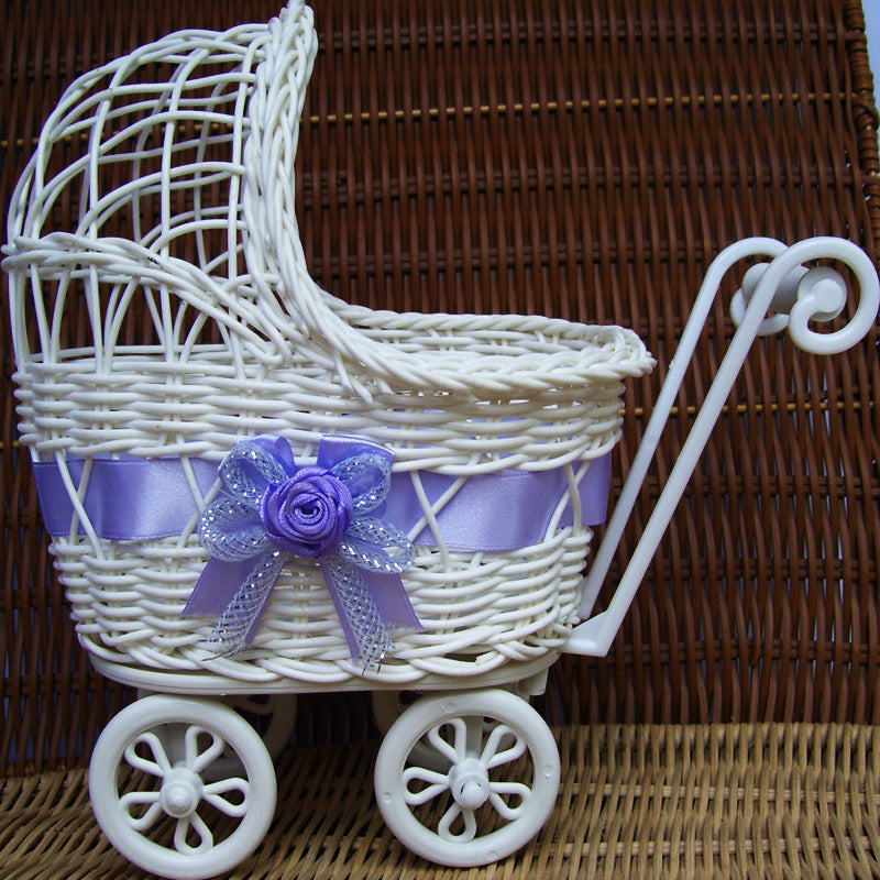 Vintage Woven Doll Pram Basket