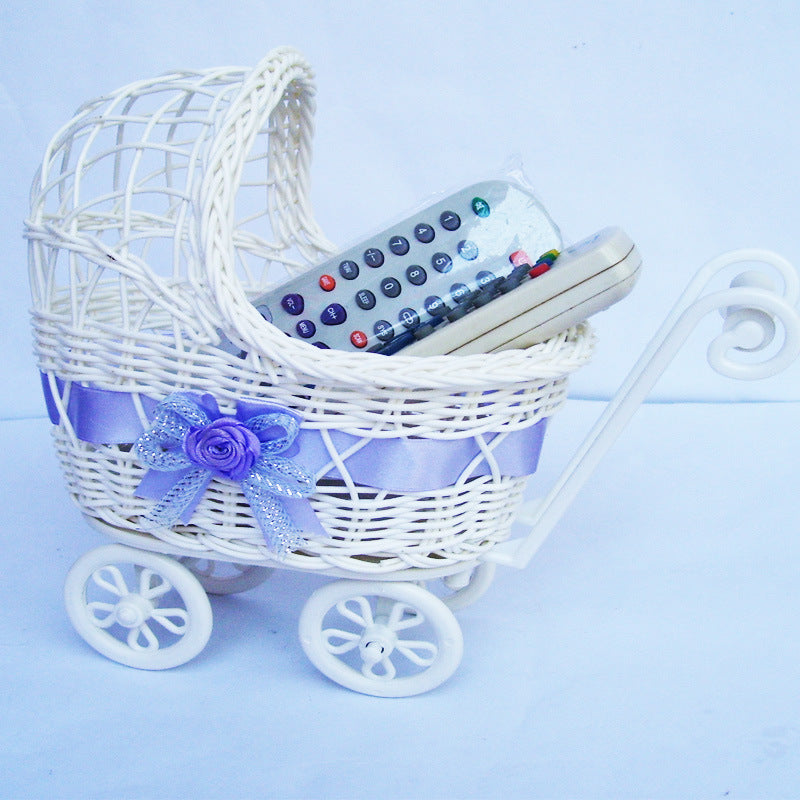 Vintage Woven Doll Pram Basket